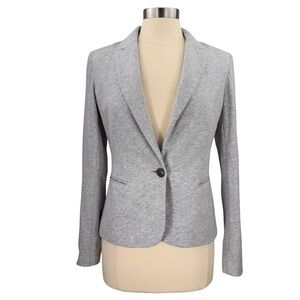 Cynthia Rowley Light Gray Lined Casual Office Long Sleeve Single Button Blazer